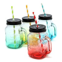 Набір із 4 скляних банок Mason Jar Colors