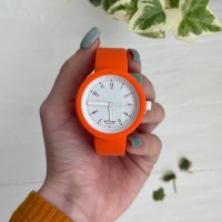 Женские силиконовые часы-конструктор actimer, оранжевый ремешок, циферблат White time