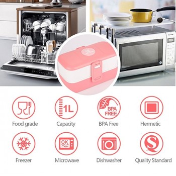 Ланч бокс Look Back Classic Розовый, 1200 мл