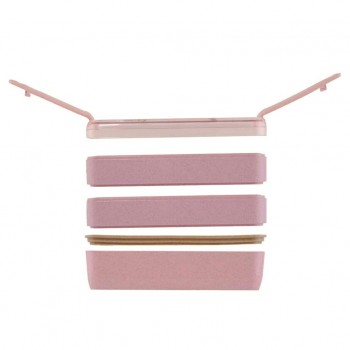 Набір для їжі з собою Ланч Бокс Еко 900 мл рожевий і термосумка Єдиноріг