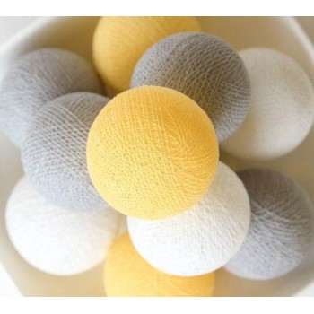 Гірлянда тайські ліхтарики CBL Yellow-Grey CBL 35 кульок від USB, 4 м