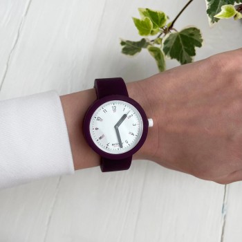 Жіночий силіконовий годинник-конструктор actimer, бордовий ремінець, циферблат Black time