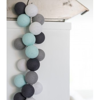 Гірлянда тайські ліхтарики CBL AQUA GREY 20 шт від батарейок, 2.5 м