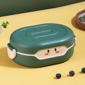 Детский ланч бокс с двумя отделениями Kawaii 780 мл - зеленый
