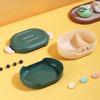 Детский ланч бокс с двумя отделениями Kawaii 780 мл - зеленый