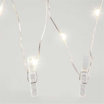 Гірлянда Прищіпки, 50 лампочок від батарейок Дріт