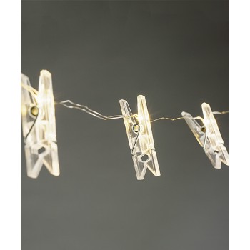 Гірлянда Прищіпки, 50 лампочок від батарейок Дріт