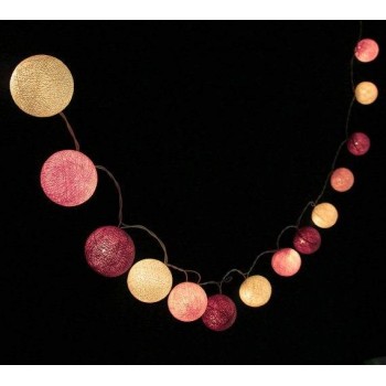 Гирлянда хлопковая CBL Rosy 20 шт от батареек, 2.5 м