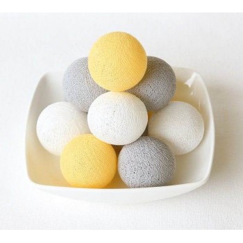 Гірлянда тайські шарики-ліхтарики CBL Yellow (#Grey CBL 20 кульок, 3.7 м