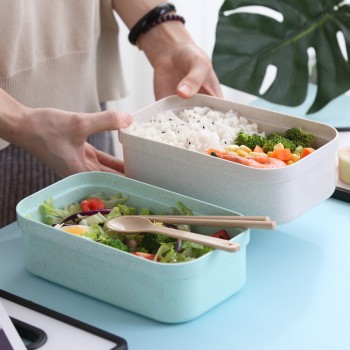 Эко ланч бокс на 1 ярус с приборами Eco 800 мл, бирюзовый