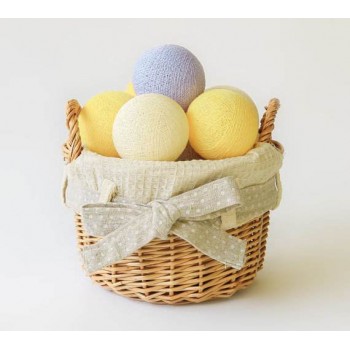 Гирлянда из ниточных шариков CBL Purple Yellow 20 шт от батареек, 2.5 м