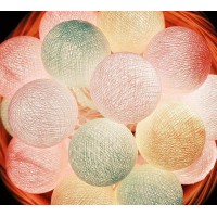 Гирлянда тайские шарики-фонарики CBL Baby Pastel 20 шариков, 3.7 м