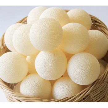 Гирлянда хлопковая CBL Кремовая 35 шт от USB, 4 м