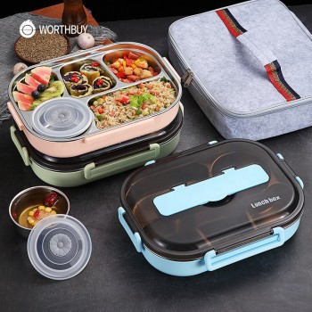 Великий термо ланч бокс на 5 відділень Ration, 2л - блакитний