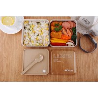 Ланч-бокс з еко матеріалу Lunch Box 1400 ml, бежевий