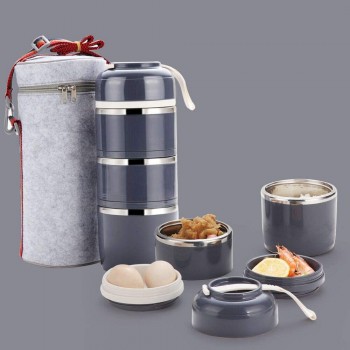 Комплект термос для еды Fresh 1650мл с термосумкой, серый