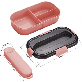 Ланч бокс зі знімним контейнером для приладів Japanese 1.2л - рожевий