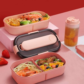 Ланч бокс зі знімним контейнером для приладів Japanese 1.2л - рожевий