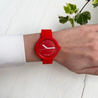 Женские силиконовые часы-конструктор actimer, красный ремешок, циферблат Mate red