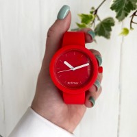 Женские силиконовые часы-конструктор actimer, красный ремешок, циферблат Mate red