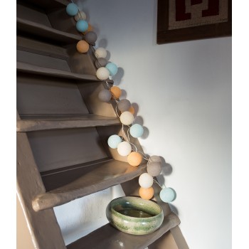 Тайська гірлянда, бавовняні кульки CBL Beach 20 шт. від батарейок, 2.5 м