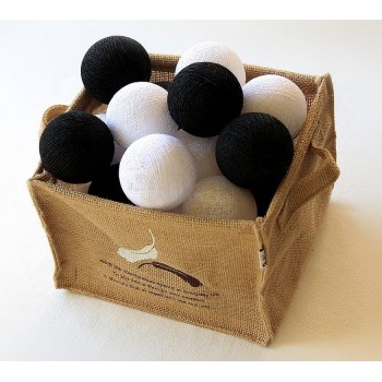 Гирлянда тайские шарики-фонарики CBLЧерно-белая 35 шариков от USB, 4м