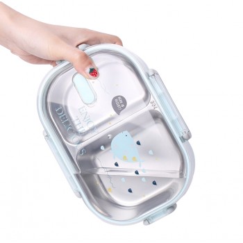 Детский термо ланч бокс Enjoy 700мл, голубой