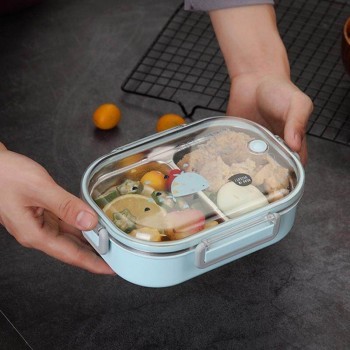 Детский термо ланч бокс Enjoy 700мл, голубой