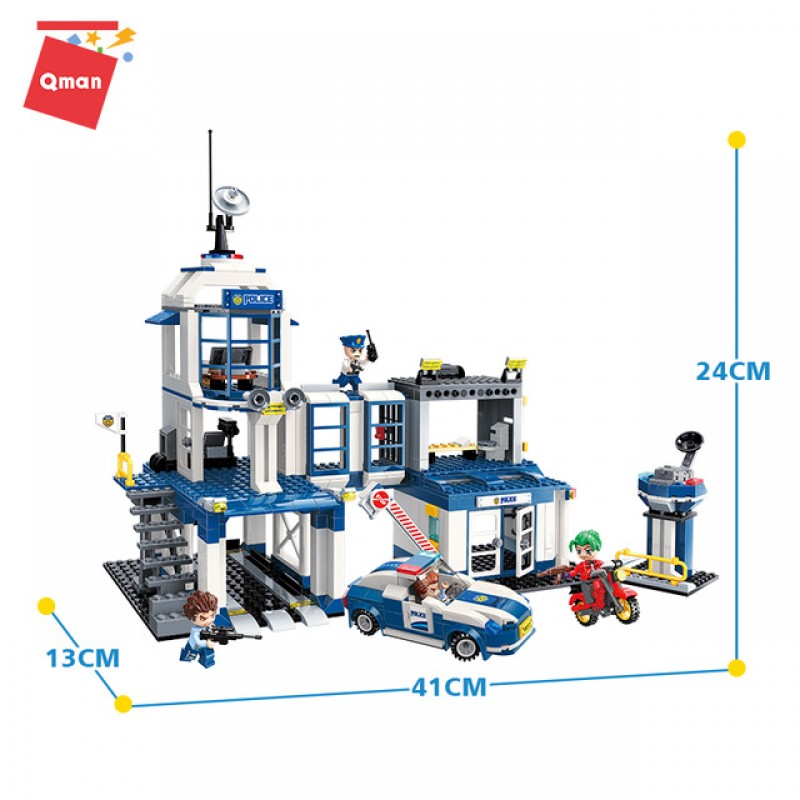 Великий конструктор Qman 1937 Minecity поліцейський відділок, 731 деталей