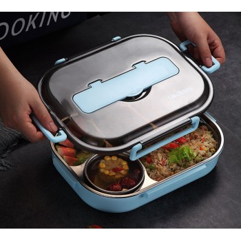 Великий термо ланч бокс на 5 відділень Ration, 2л - блакитний