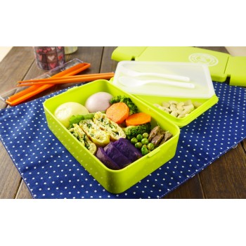 Ланч бокс Homomade Food зелений, 3 яруса, 2 л