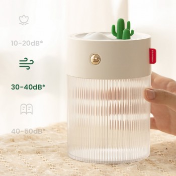 Аккумуляторный увлажнитель воздуха Cactus Oasis, 650мл, 2000мАч белый