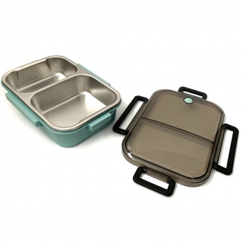  Термо ланч бокс с двумя герметичными отделениями Clear, 1000 мл, голубой