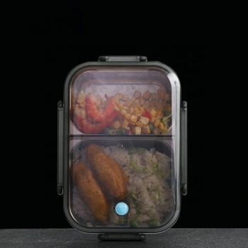 Термо ланч бокс з двома герметичними відділеннями Clear, 1000 мл, білий