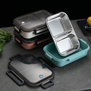 Термо ланч бокс з двома герметичними відділеннями Clear, 1000 мл, білий