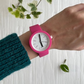 Женские силиконовые часы-конструктор actimer, малиновый ремешок, циферблат Black time