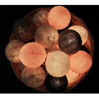 Тайская гирлянда фонарики CBL Pink&Dark 20 шариков, 2.5 м