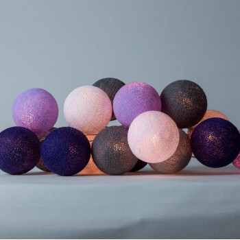 Гирлянда-ночник хлопковые фонарики  CBL Dark Iris 35 шт от USB, 4 м