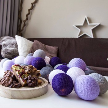 Гирлянда-ночник хлопковые фонарики  CBL Dark Iris 35 шт от USB, 4 м