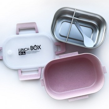  Термо ланч бокс с металлической основой Eco-Metal, 700 мл, розовый