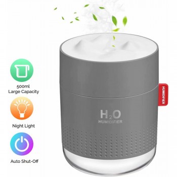 Ультразвуковой увлажнитель воздуха H2O Humidifier 500мл, серый