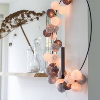 Тайська гірлянда кульки-ліхтарики CBL Silver Mix Metallic