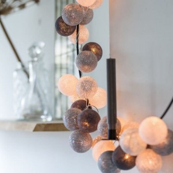 Тайська гірлянда кульки-ліхтарики CBL Silver Mix Metallic