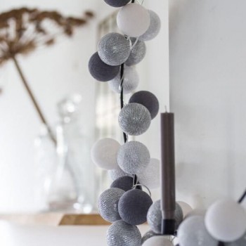 Тайська гірлянда кульки-ліхтарики CBL Silver Mix Metallic