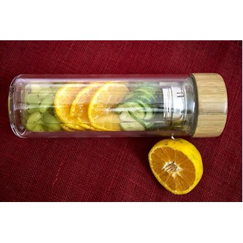 Стеклянная термо бутылка Detox с двойными стенками