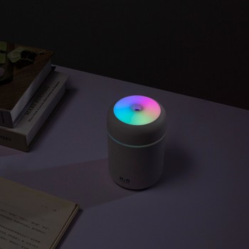 Мини USB увлажнитель воздуха H2O RGB 300мл, розовый
