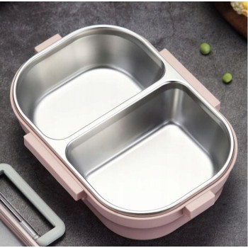  Термо ланч бокс Crystal розовый, металлическая основа, 650 мл