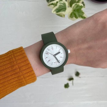 Женские силиконовые часы-конструктор actimer, хаки ремешок, циферблат Black time