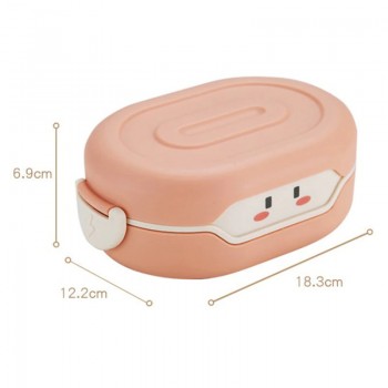 Детский ланч бокс с двумя отделениями Kawaii 780 мл - розовый