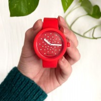 Женские силиконовые часы-конструктор actimer, красный ремешок, циферблат red stone